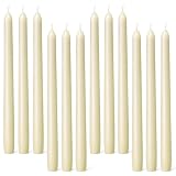 Everymoment Ivory Taper Candles - 12 Pack 10 Inch Candlesticks - Dripless & Smokeless Tapered Candle 8 Hours Unscented Cream Candle Sticks - Perfect for Wedding Holiday Dinner Party Home Decor