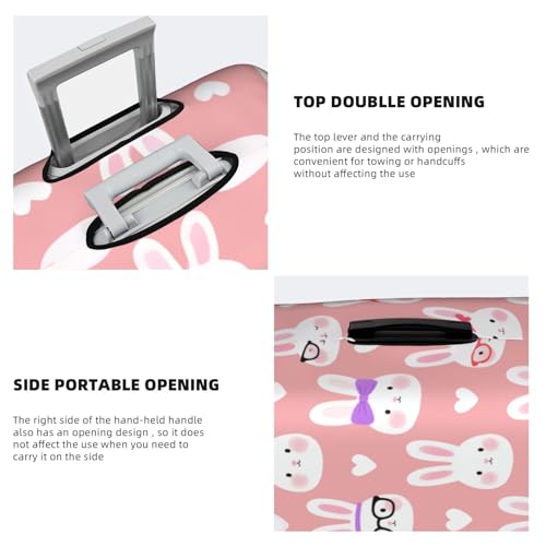 Travel Luggage Cover Happy Easter Rabbit Pink Fashion Washable Baggage Suitcase Protector Fit For Luggage Large4
