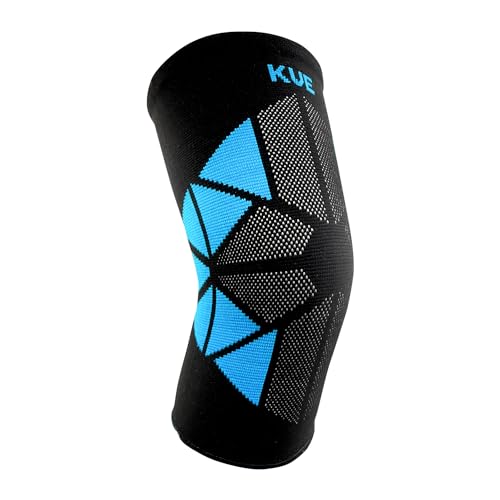 Image of KUE Knee Compression Sleeve Support for Men & Women | Pain Relief, Injury Recovery, Sports, Running, Gym, Cycling, Workout | Knee Brace for Joint Support (M, Black, Pack of 1)
