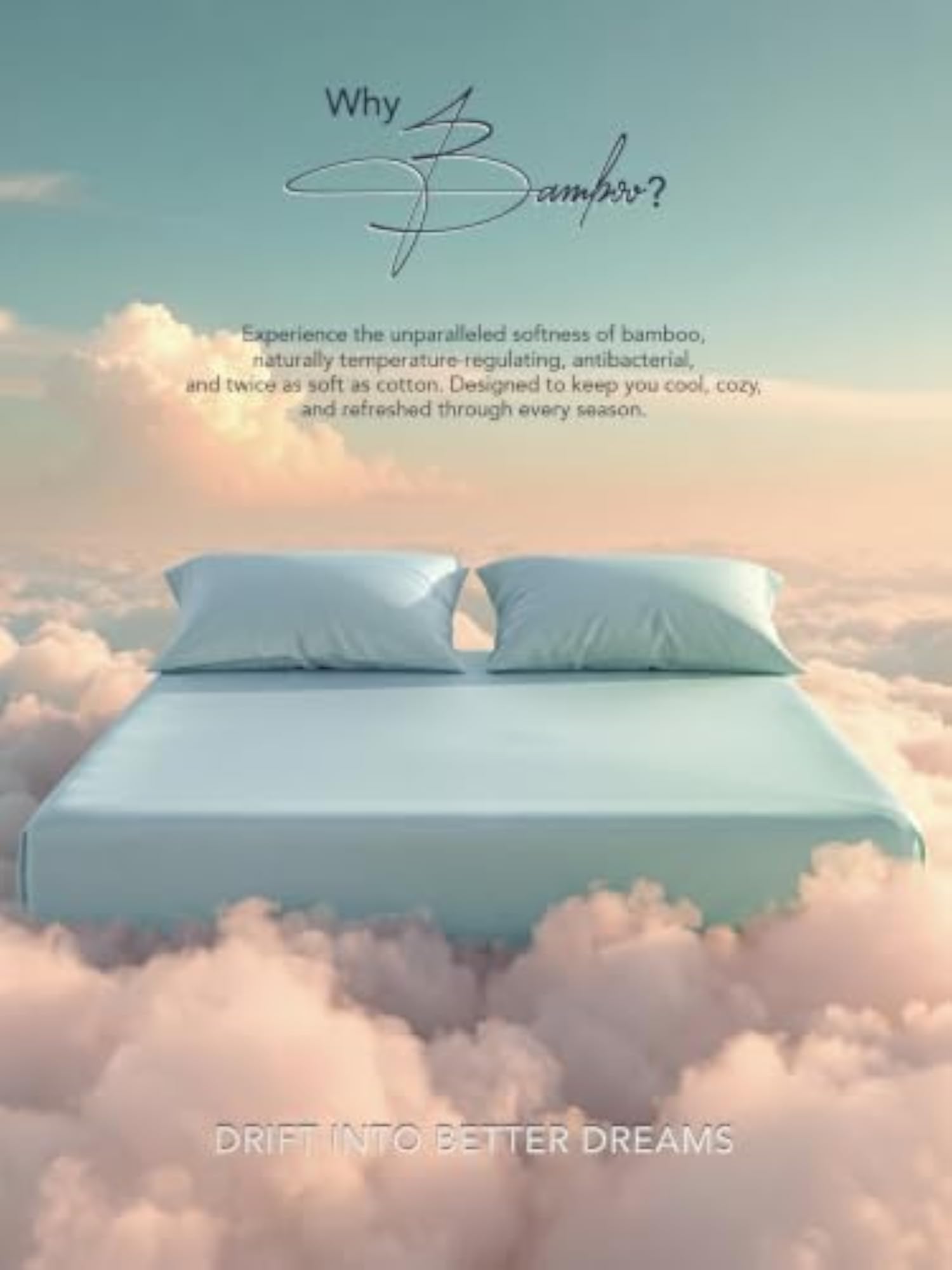 100% Bamboo King Size Bedsheet with 2 Pillow Covers