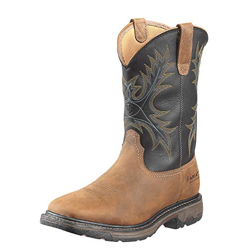 ARIAT Men's Workhog Wide Square Toe H2O Steel Toe Work Boot, Aged Bark/Black, 11 D US