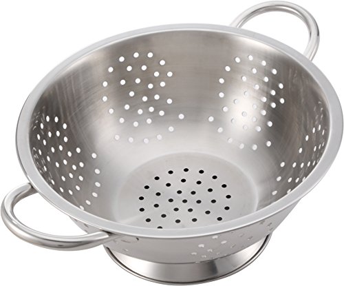 Wirezoll Pro Chef Kitchen Tools Stainless Steel Colander Strainer - Metal Kitchen Sink Pasta Drainer with Wide Grip Basket Handles to Strain Large Pots Noodles, Fruits, Vegetables