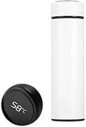Garrafa Térmica Café, Água C/Sensor De Temperatura Em Led Cor:Branco