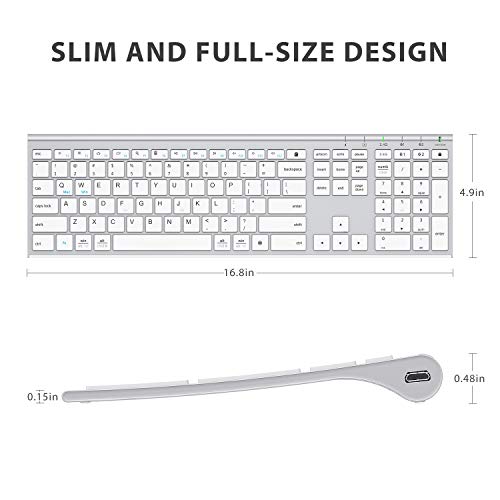 Bluetooth Keyboard, iClever DK03 Wireless Keyboard Multi-Device Keyboard, Dual Mode (Bluetooth 4.2 + 2.4G) Ultra-Slim… - Image 7