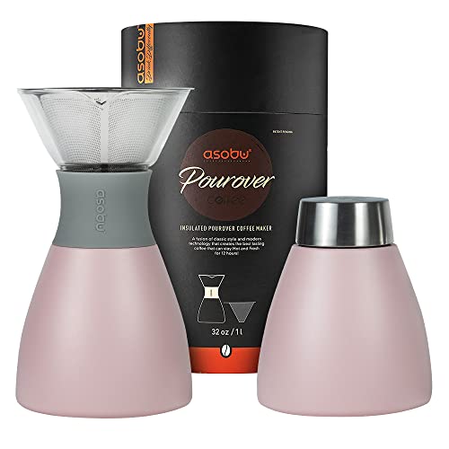 asobu Insulated Pour Over Coffee Maker (32 oz.) Double-Wall Vacuum,