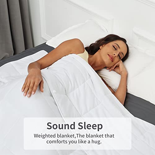 Weighted Blanket 12lbs Queen Size White 60"x80" Weighted Blankets for Adults Heavy Blanket are Comfortable and Cozy - Image 4