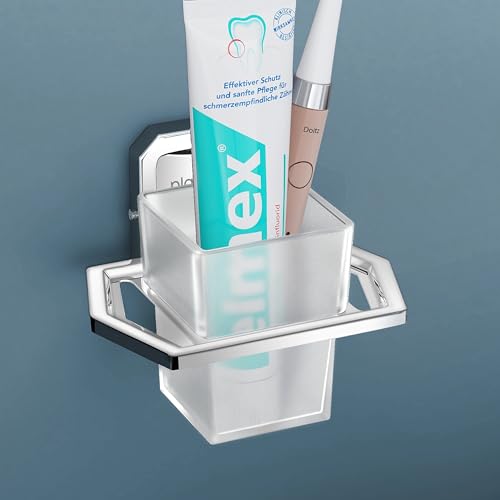 Image of Plantex 304 Grade Stainless Steel Tumbler Holder /Tooth Brush Holder /Bathroom Accessories Pack of 1, Cute (Chrome)