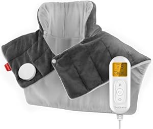 Comfytemp Voll gewichtetes Heizkissen für Nacken Schulter mit 9 Wärmestufen 0, -9h Abschaltautomatik, 1 kg Nackenwärmer Schulterwärmer Elektrisches Wärmekissen Geschenke für Mütter, Frauen, Mama, Papa