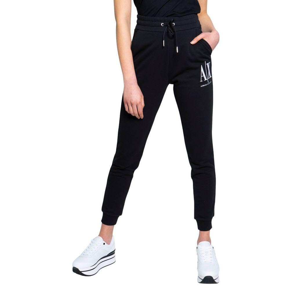 Armani Exchange Women's Black Logo Jogging Bottoms in Size 12, Sports Direct
