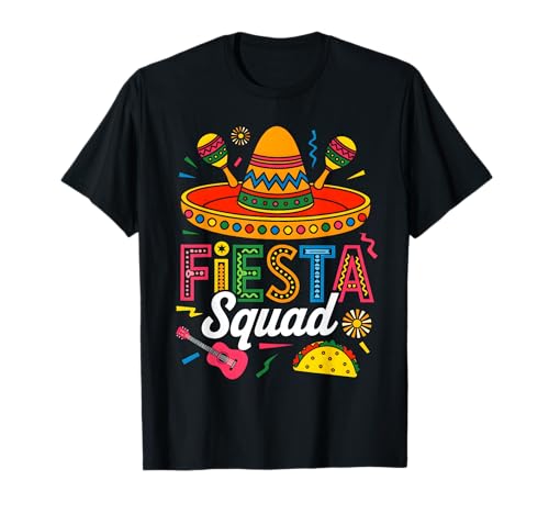 Fiesta Squad Funny Cinco De Mayo Let's Fiesta Mexican Party T-Shirt