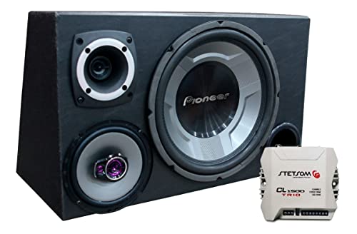 Caixa Trio Grave Medio Agudo Pioneer + Modulo Stetsom Cl1500