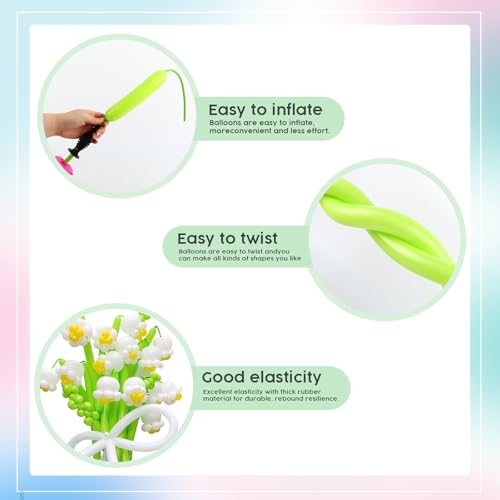 Image of Long Balloons - Light Green 260 Balloons for Balloon Arch & Party Decor