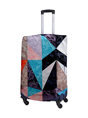 Image of Cortina Abstract Design Travel Suitcase Eco-Friendly Cover | Small | Fits 18-22 Inch Luggage | Polyester-Spandex | 55cm (20 inches) | Luggage Protectors | Anti Scratch /Dust | Pack of 1 | Blue 4