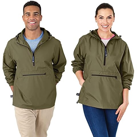Charles River Pack-N-Go Windbreaker Hoodie, Olive, XL Cover