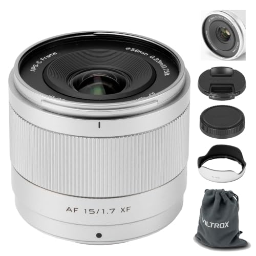 Image of VILTROX 15mm F1.7 XF Auto Focus Lens for Fujifilm Fuji X-Mount-Silver | Ultra Wide Angle STM APS-C Lens for Fujifilm X-Mount Cameras X-A7 X-E4 X-H1 X-Pro3 X-S10 X-T2 X-T3 X-T4 X-T30 XT30II X-T200