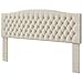 Befurtori King Headboard Only, Upholstered Headboard King Size for Adjustable Bed Linen Tufted Wall Mounted Head Board with Solid Wood Legs, Ivory