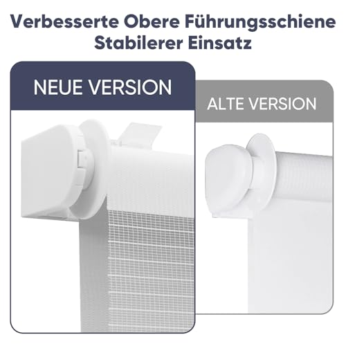 Sekey Doppelrollo Klemmfix ohne Bohren für Fenster, Zweifarbig Doppelrollo 90 cm breit, Duo Rollo Jalousie Sonnenschutz, 90x130cm… – Ansicht 2
