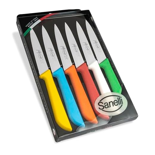 Sanelli Set Jolly Skin Confezione 6 coltelli da Cucina, Acciaio Inox (Amazon Exclusive)