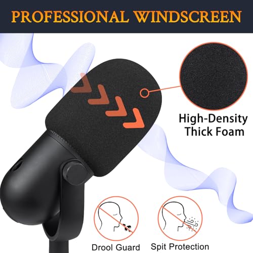 Image of SOULWIT 2Pcs Pop Filter for Razer Seiren V3 Chroma(2024 Gen3) - Black | Do Not Fit Seiren V3 Mini(2024 Gen3) Mircophones