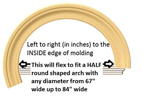 Flextrim #1X4: Flexible Flatstock Casing: 3/4" Thick X 3-1/2" Wide - Pre Curved To Fit Half Round Arches 67" Diameter Up To 84" Diameter #TOP2