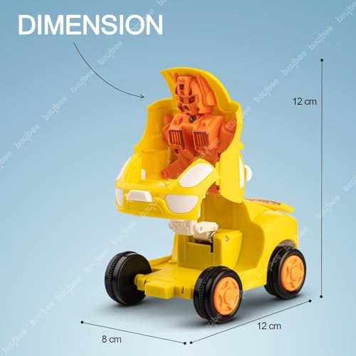 Image of BAYBEE 2 in 1 Robot Car Toy for Kids with 360 Rotation, Friction Powered Car Toys Vehicle Playset for Kids, Push & Go Toys | Racing Cars Toy for Kid (Pack 2)