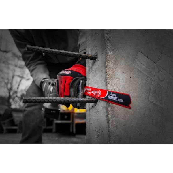 Image of Diablo Amped Steel Demon Carbide Teeth Reciprocating Saw Blade - 3-Pack | 9 inch Length, 8 TPI - Ideal for Thick Metal - 100x Longer Cutting Life - DS0908CFA3