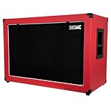 Seismic Audio Luke-2x12C - Contemporary 2x12 Empty Guitar Speaker Cabinet - Red Tolex with Black Grill