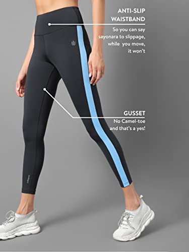 Image of CULT High Waist Running Tights with Side Pocket | Geometric Print | Breathable | Moisture-Wicking | Curved Hem