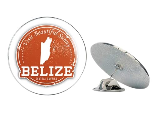 Belize Map Grunge Stamp Round Metal 0.75