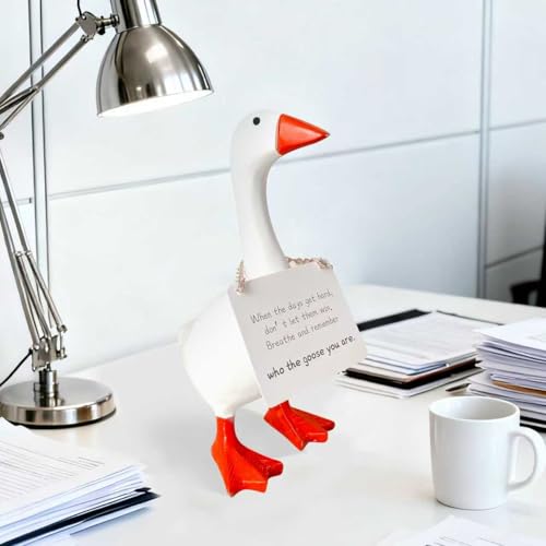 Estatua decorativa de ganso de 7 pulgadas para escritorio miniatura 2