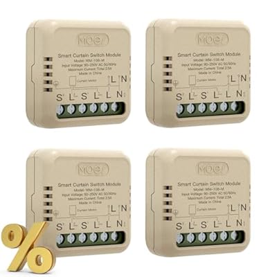 MOES Tuya WiFi Alexa Smart Interruptor de persiana Módulo  para persianas  temporizador  interruptor para motor de persiana  compatible con Alexa Google Assistant  MOES/Tuya/Smart Life App
