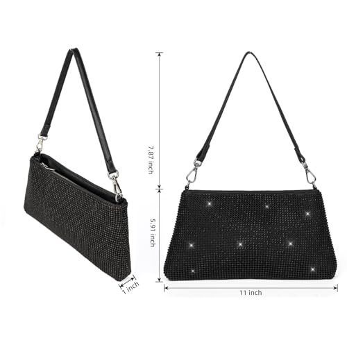 Image of Valleycomfy Bling Evening Clutch Bag for Women Lady Girl Bride Rhinestone Purse For Prom Cocktail Party Wedding Engagement