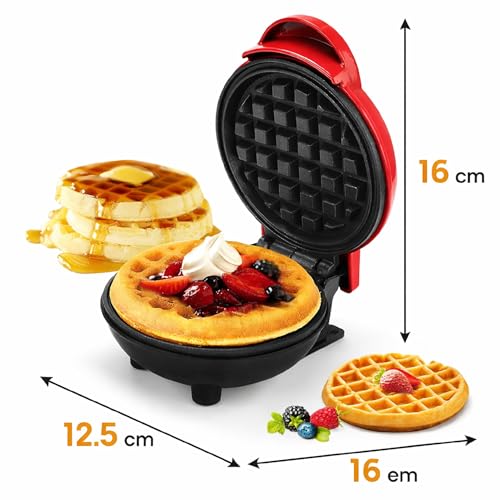 Image of Mini Waffle Maker Electric Waffle Maker Machine Non Stick Waffle Iron Maker Compact Breakfast Maker for Home Kitchen 4 Inch