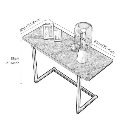 Mesa auxiliar de sofá en forma de C blanca de mármol para salón pequeña y dormitorio 2