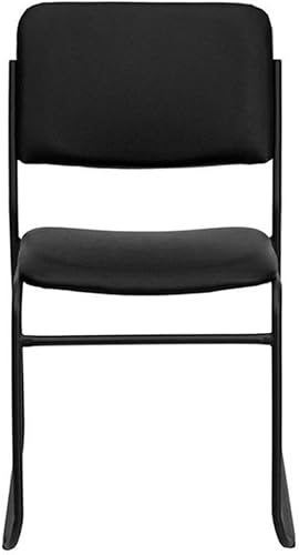 Scranton & Co Silla apilable de piel sintética con base de trineo en negro