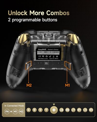 EasySMX D05 PC Controller - Enhanced Wireless Bluetooth Pro Controller with Charging Dock/Hall Sensor/RGB Lighting - No Stick Drift, No Dead Zone - Work for Windows PC, Android, Steam and Switch - Image 6