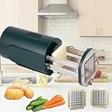 Cortador De Patatas Fritas Profesional, Cortador De Patatas Manual, Incluye Cabezal De Repuesto De 2 Tamaños, Para Patatas, Zanahorias, Manzanas, Se Puede Cortar En Tiras, En Cubitos Y En Rodajas