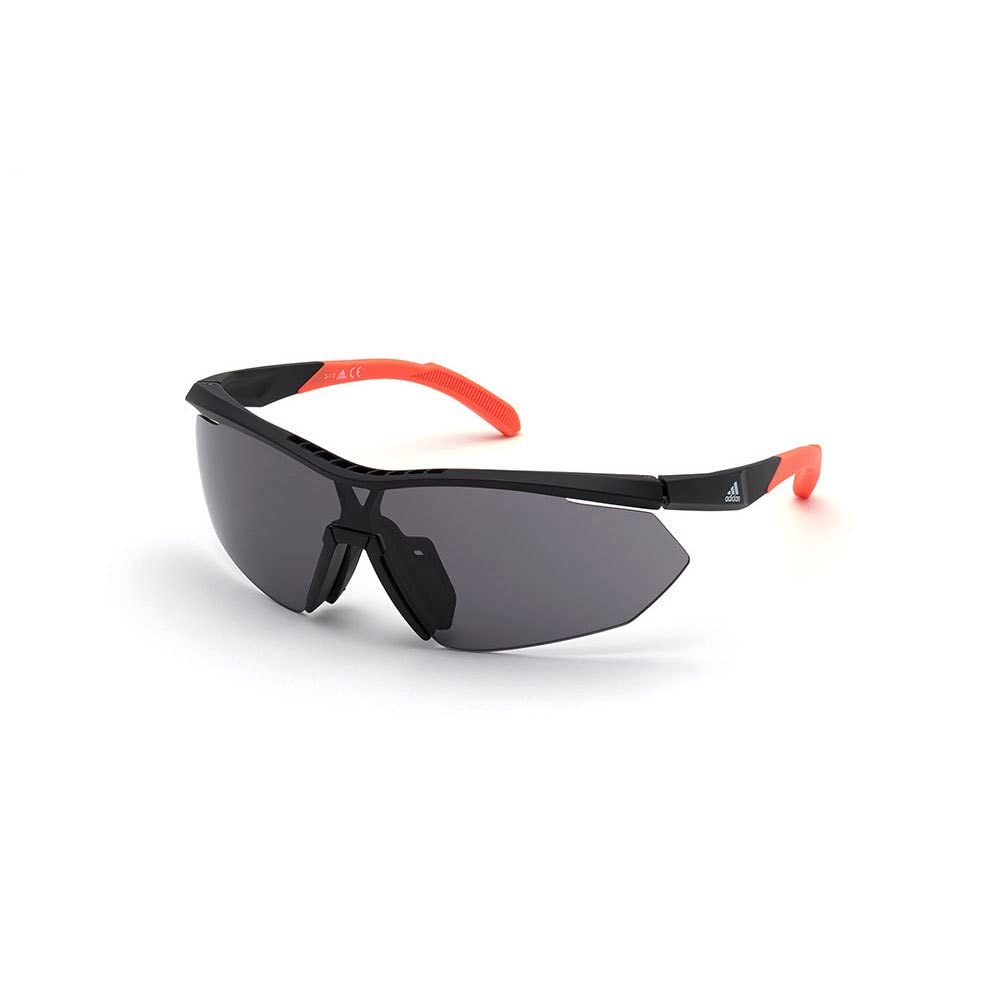 adidas Sport SP0016 Sonnenbrille Damen, Sportliche, Schlanke und Leichte Sonnenbrille, Maskenförmige Gläser, Rauchige Linsen, Mattschwarz