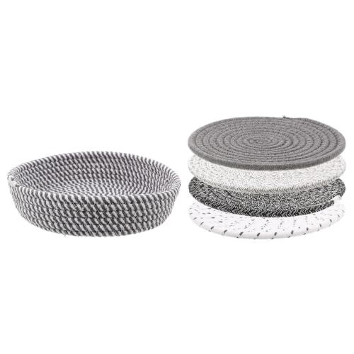 Protector de calor redondo de cuerda de algodón para platos sartenes y mesa de cocina 2