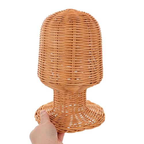 Soporte de cabeza de maniquí de ratán para estudios de cabello 5