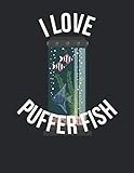 Aquarium Tagebuch: Planer, Notizbuch, Bestandsbuch, Futterplan für alle Auqarianer und Aquaristik Fans ♦ Logbuch für über 100 Einträge ♦ A4+ Format ♦ Motiv: I love puffer fish 3