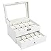 Produktbild SONGMICS Uhrenbox für 20 Uhren, Uhrenkasten, weiß JWB201