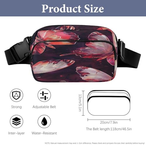 Sac banane rouge foncé léger sangle réglable anti ballottement - 2