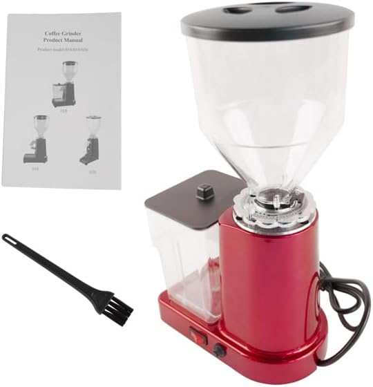 Red Electric Coffee Bean Grinder 35oz Flat Burr Coffee Grinder with 19 Grinding Settings