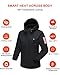 DEWBU Heated Jacket with 12V Battery Pack Winter Outdoor Soft Shell Electric Heating Coat, Women's Black, M