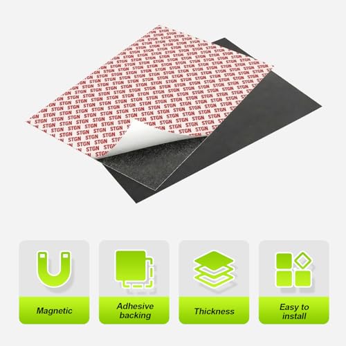 80 Mil Magnetic Sheet With Adhesive Tape Backing, 8.5x11 Inches High Energy Anisotropic Flexible Rubber Magnets (2 Pack),Easy to Cut for Arts, Crafts & DIY Projects by STTMGN - Image 3