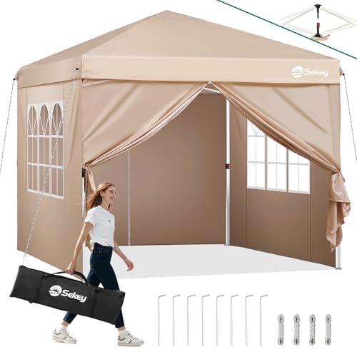 Sekey Pop Up Pavillon 3x3 Wasserdicht Stabil Winterfest, Faltpavillon 3 x 3 m, Camping Pavillion Faltbar Partyzelt mit Seitenwänden, Höhe Verstellbar in 3 Stufen, (Beige, Höhe 260) Sekey Pop Up Pavillon 3x3 Wasserdicht Stabil Winterfest, Faltpavillon 3 x 3 m, Camping Pavillion Faltbar Partyzelt mit Seitenwänden, Höhe Verstellbar in 3 Stufen, (Beige, Höhe 260)