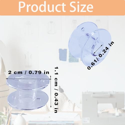 Image of 36 Pack Clear Plastic Sewing Machine Bobbins with Case, Universal Standard Size Transparent Spools for Quilting Embroidery, Empty Bobbin Set Fits Most Home Machines
