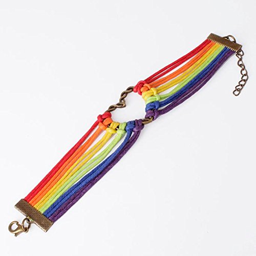 Western For Women Jewelry Rainbow Flag Pride Lgbt B Raided Bracelet Gay Love Bracelets Clip On Earrings And Necklace Set Silver Leaf Necklace (Colorful, One Size) #TOP1