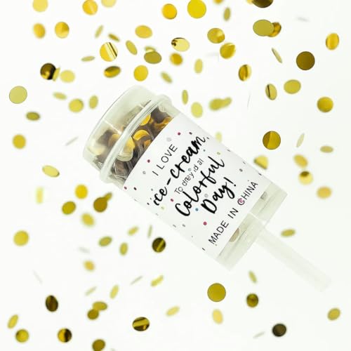 Image of Wanna Party Mini Pocket Confetti Push Pop Containers Sprinkle Paper Poppers for Graduation, Wedding, Baby Shower, Christmas, New Year, Birthday, Fiesta Favors Supplies (Gold)